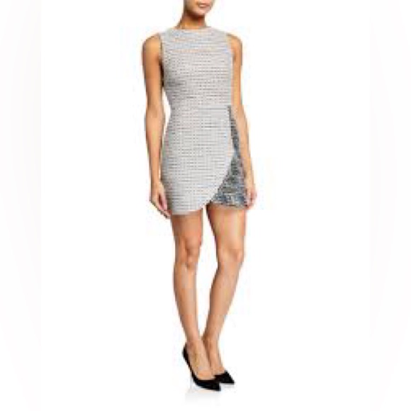 Alice + Olivia Sally Side Zip Boucle Tweed Mini Dress 2 Boucle